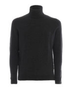 Maglia a collo alto grigia in lana merino