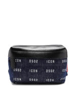 Marsupio in denim stampa logo e pelle