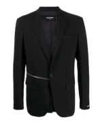 Blazer in lana con zip sul fianco