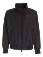 Bomber nero con stampa a contrasto