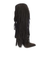 Stivali con frange marroni
