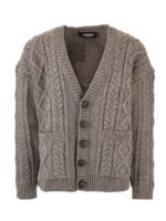 Cardigan a trecce grigio