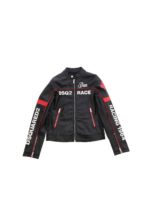 Giubbino nero con dettagli a contrasto