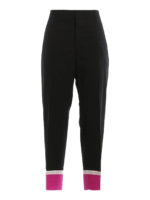 Pantaloni crop in lana stretch
