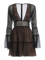 Abito corto in chiffon di seta