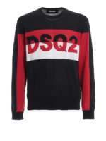 Pullover girocollo con intarsio