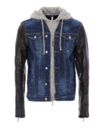 Giubbotto in denim con maniche in pelle