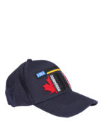 Cappellino blu con stampa logo e ricami