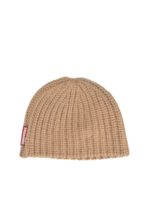 Berretto a costine color cammello