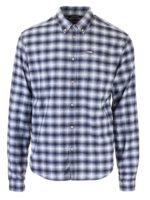 Camicia a quadri con maniche Sharpei blu