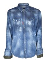 Camicia effetto destroyed blu