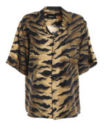 Camicia over in seta stampata