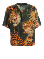 Camicia in popeline con stampa Tiger Bamboo
