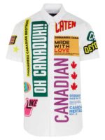 Camicia Traveler bianca con stampe