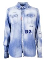 Camicia in denim azzurro effetto vintage