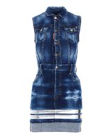 Tubino in jeans senza maniche blu