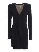 Abito con drappeggio e tulle