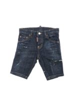 Bermuda blu con dettagli destroyed