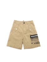 Bermuda con stampa logo beige