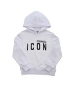 Felpa bianca con logo nero