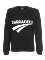 Felpa girocollo logata nera