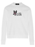 Felpa girocollo bianca con stampa