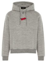 Felpa grigio melange con cappuccio