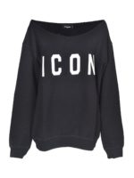 Felpa scollo ampio Icon nera