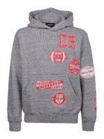 Felpa in cotone melange con cappuccio