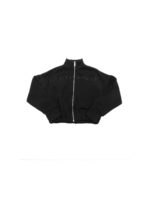 Felpa nera con logo in micro perline