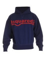 Felpa blu con stampa logo lettering