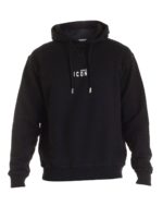 Felpa nera con stampa logo Icon