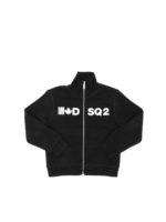 Felpa nera con stampa logo bianca