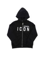 Felpa nera con logo bianco