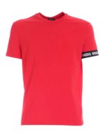 T-shirt rossa con manica logate