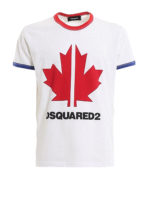 T-shirt con stampa logo e Canadian Leaf