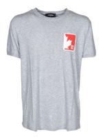 T-shirt con logo sul petto grigio chiaro