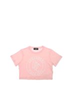 T-shirt rosa con stampa a contrasto