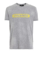 T-shirt melange con fori e macchie
