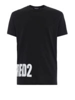 T-shirt nera in cotone con stampa Dsquared2