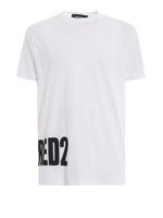T-shirt bianca in cotone con stampa Dsquared2