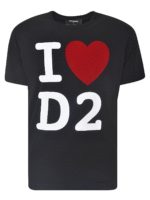 T-shirt I Heart D2 nera