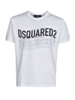 T-shirt bianca con multi stampa logo