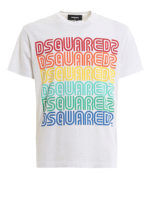 T-shirt con stampa logo arcobaleno