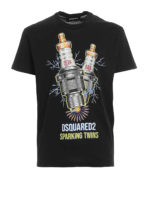 T-shirt in jersey con stampa Sparking Twins