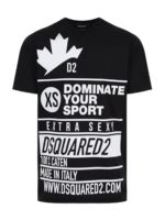 T-shirt nera con maxi stampa bianca