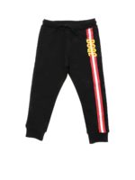 Joggers neri con stampa a contrasto