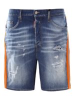 Bermuda in denim e tessuto tecnico