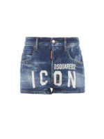 Shorts in denim stampa Icon
