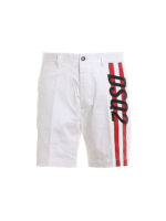 Shorts in denim con applicazione logo